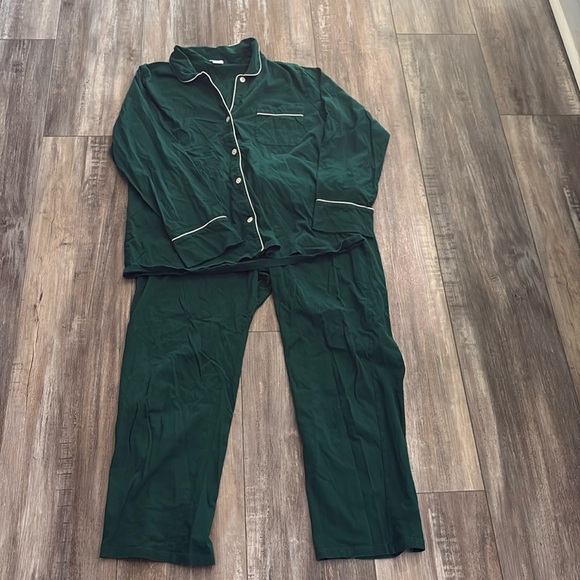 J. Crew Vibrant Green Pajama Set XL - Picture 1 of 5